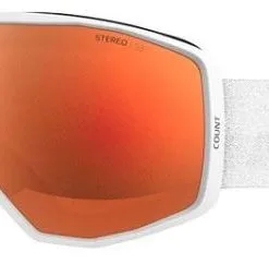 Atomic Count Stereo White (Lens: Dark Brown - Red Stereo) 11 Atomic Count Stereo White (Lens: Dark Brown - Red Stereo) -Ski Bag Shop atomic count stereo white lens dark brown red stereo 3 1 1