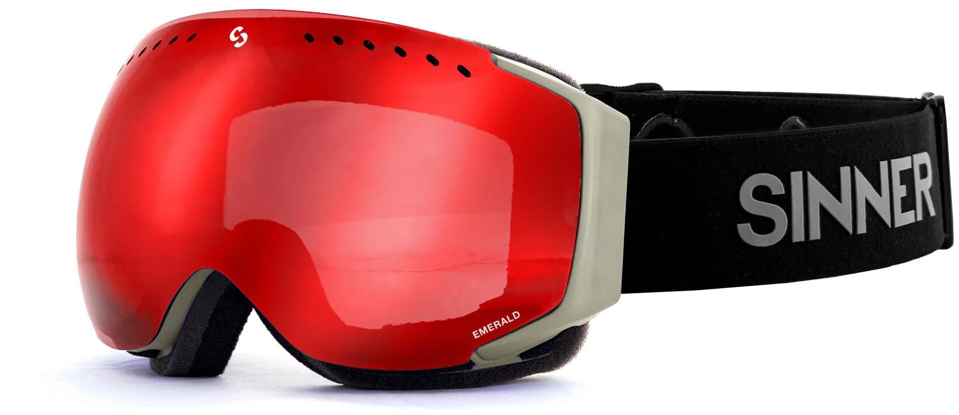 Sinner Emerald Matt Light Grey (Lens: Flash Red Mirror) 3 Sinner Emerald Matt Light Grey (Lens: Flash Red Mirror)